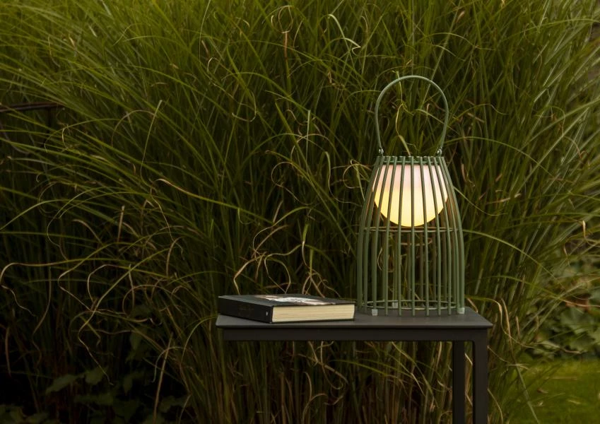 Lucide FJARA - Lampe de table Extérieur - Ø 17,5 cm - LED Dim. - 1x0,3W 3200K - IP44 - Vert - ambiance 1